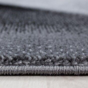 Kurzflor Teppich PARMA Schwarz 80 x 300 cm