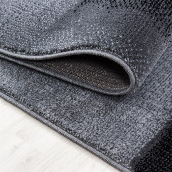 Kurzflor Teppich PARMA Schwarz 80 x 300 cm