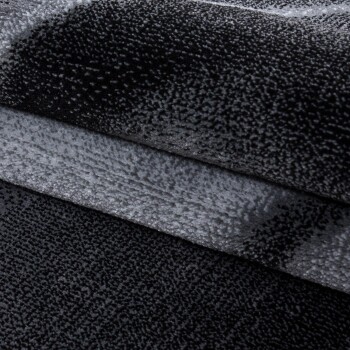 Kurzflor Teppich PARMA Schwarz 80 x 300 cm