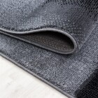 Kurzflor Teppich PARMA Schwarz 80 x 300 cm