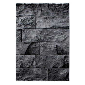 Kurzflor Teppich PARMA Schwarz 80 x 150 cm