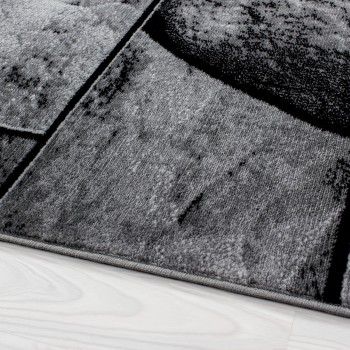 Kurzflor Teppich PARMA Schwarz 80 x 300 cm