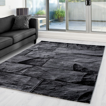 Kurzflor Teppich PARMA Schwarz 160 cm x 230 cm