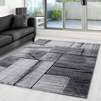Kurzflor Teppich PARMA Schwarz 140 x 200 cm