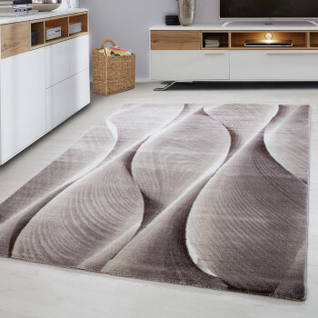 Kurzflor Teppich PARMA Braun 140 x 200 cm