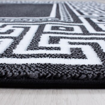 Kurzflor Teppich PARMA Schwarz 80 x 300 cm