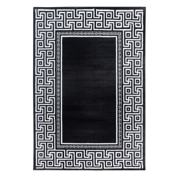 Kurzflor Teppich PARMA Schwarz 140 x 200 cm