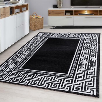 Kurzflor Teppich PARMA Schwarz 140 x 200 cm