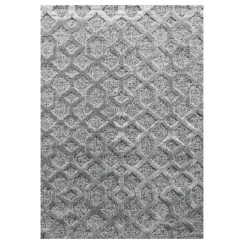 Hochflor Teppich PISA Grau 80 x 150 cm
