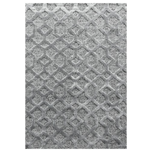 Hochflor Teppich PISA Grau 120 cm x 170 cm