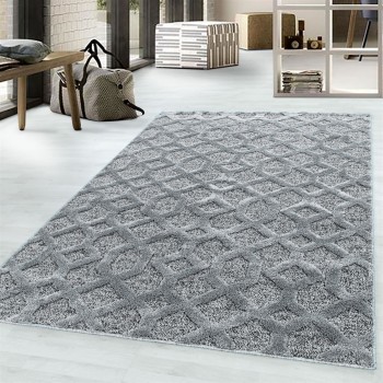 Hochflor Teppich PISA Grau 120 cm x 170 cm