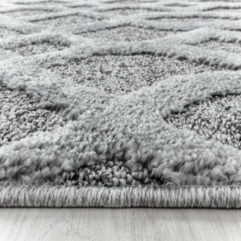 Hochflor Teppich PISA Grau 120 cm x 170 cm