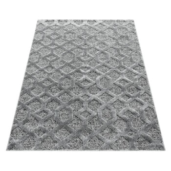 Hochflor Teppich PISA Grau 160 cm x 230 cm