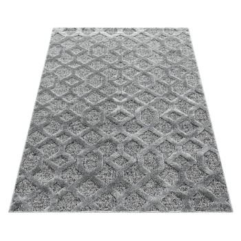 Hochflor Teppich PISA Grau 280 x 370 cm