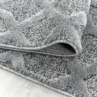 Hochflor Teppich PISA Grau 160 cm Rund