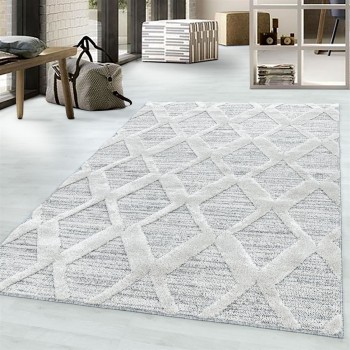 Hochflor Teppich PISA Grau 80 x 150 cm