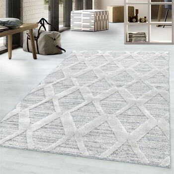 Hochflor Teppich PISA Grau 200 cm x 290 cm