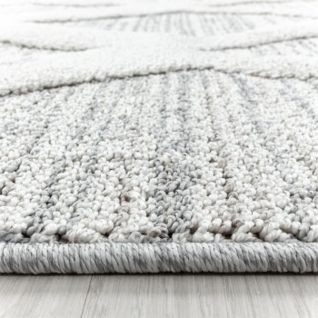 Hochflor Teppich PISA Grau 120 cm Rund