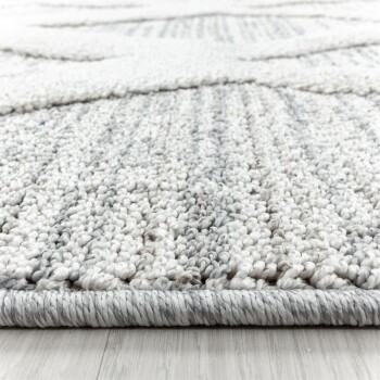 Hochflor Teppich PISA Grau 160 cm Rund