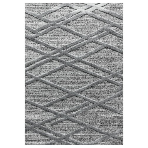 Hochflor Teppich PISA Grau 60 x 110 cm
