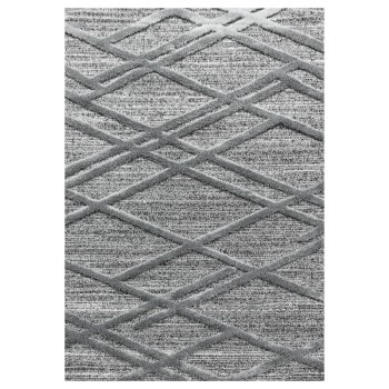 Hochflor Teppich PISA Grau 80 x 150 cm