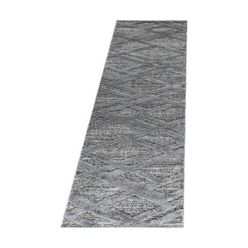 Hochflor Teppich PISA Grau 80 x 250 cm