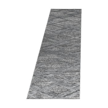 Hochflor Teppich PISA Grau 80 x 250 cm