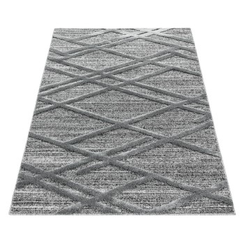 Hochflor Teppich PISA Grau 240 x 340 cm