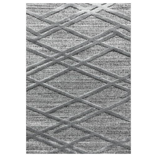 Hochflor Teppich PISA Grau 280 x 370 cm