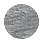 Hochflor Teppich PISA Grau 80 cm Rund