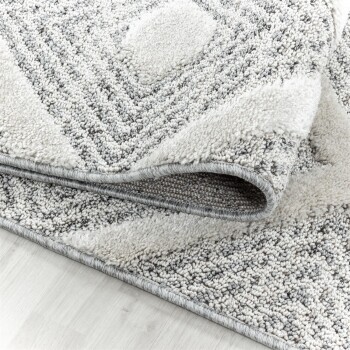 Hochflor Teppich PISA Grau 60 x 110 cm