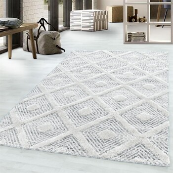 Hochflor Teppich PISA Grau 160 cm x 230 cm
