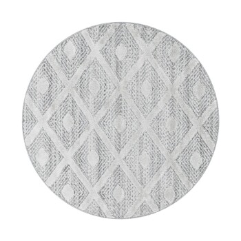 Hochflor Teppich PISA Grau 160 cm Rund