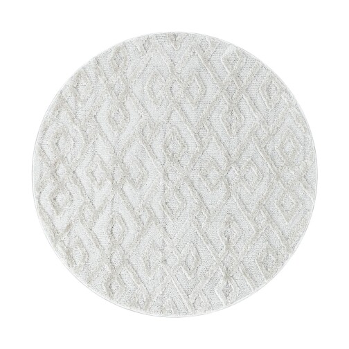 Hochflor Teppich PISA Creme 120 cm Rund