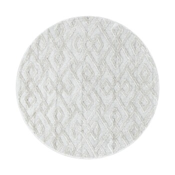 Hochflor Teppich PISA Creme 120 cm Rund