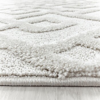 Hochflor Teppich PISA Creme 120 cm Rund