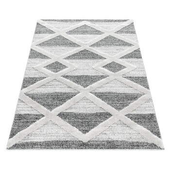 Hochflor Teppich PISA Grau 80 x 150 cm