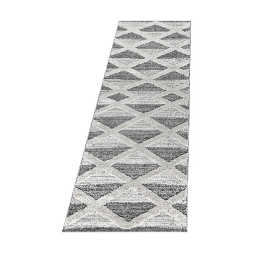 Hochflor Teppich PISA Grau 80 x 250 cm