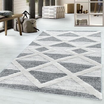 Hochflor Teppich PISA Grau 280 x 370 cm