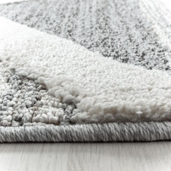 Hochflor Teppich PISA Grau 120 cm Rund