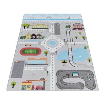 Kinder Teppich PLAY Grau 100 cm x 150 cm