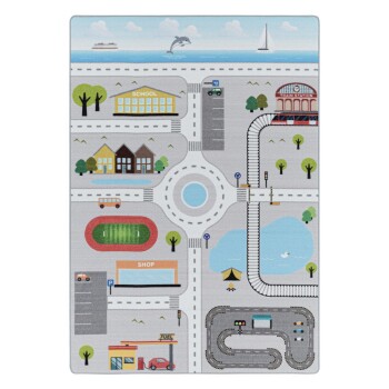 Kinder Teppich PLAY Grau 120 cm x 170 cm