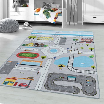 Kinder Teppich PLAY Grau 120 cm x 170 cm