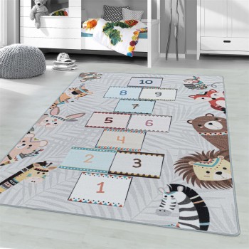 Kinder Teppich PLAY Grau 100 cm x 150 cm