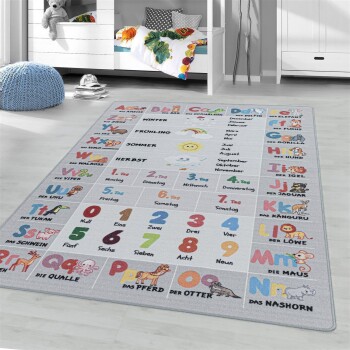 Kinder Teppich PLAY Grau 120 cm x 170 cm