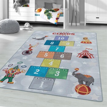 Kinder Teppich PLAY Grau 100 cm x 150 cm