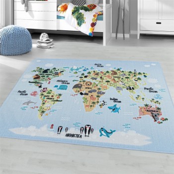 Kinder Teppich PLAY Blau 100 cm x 150 cm