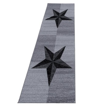 Kurzflor Teppich PLUS Grau 80 x 300 cm