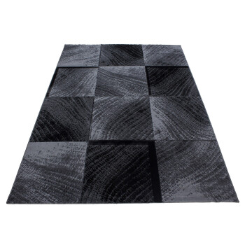 Kurzflor Teppich PLUS Schwarz 80 x 150 cm