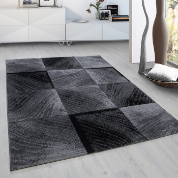 Kurzflor Teppich PLUS Schwarz 120 cm x 170 cm